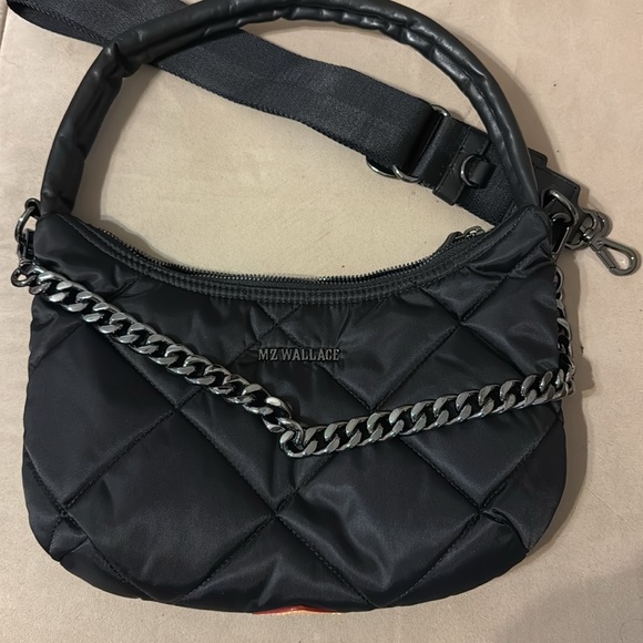 MZ Wallace Small Quilted Bowery Shoulder Bag-Black, EUC - Picture 2 of 12